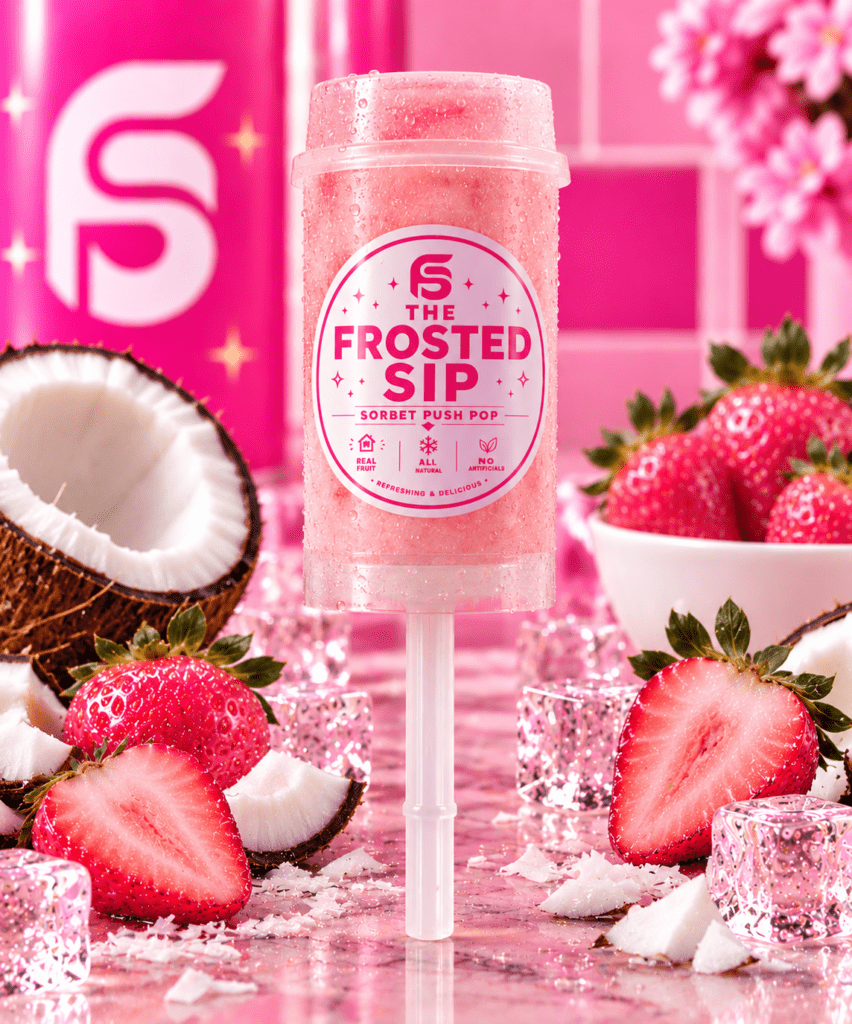 The Frosted Sip fresh fruit sorbet push pop