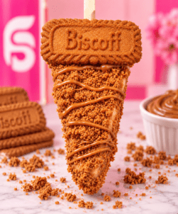 Biscoff dipped cheesecake on a stick from The Frosted Sip